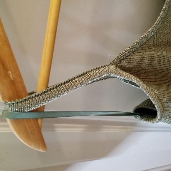 St. John Evening Sage Green Mettalic Sleeveless Top Size L - Picture 4 of 8